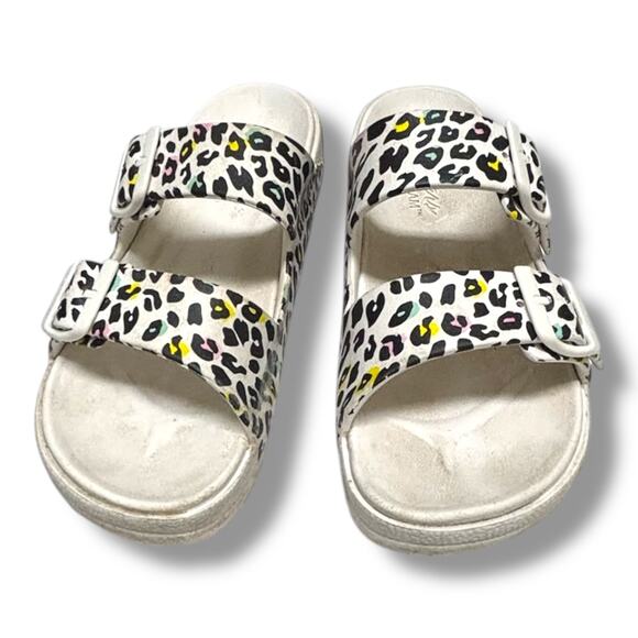 Skechers Cali Gear Breeze Luxe Foam Sandals 7 Multi Leopard Print White Black - Picture 1 of 8